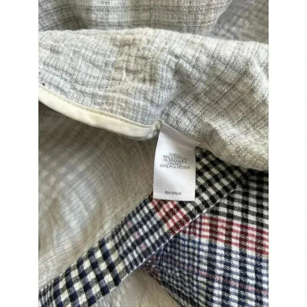 NWT J Jill Barley Relaxed Multi Blue Plaid Cotton Seersucker Boyfriend Blazer M - Picture 14 of 16